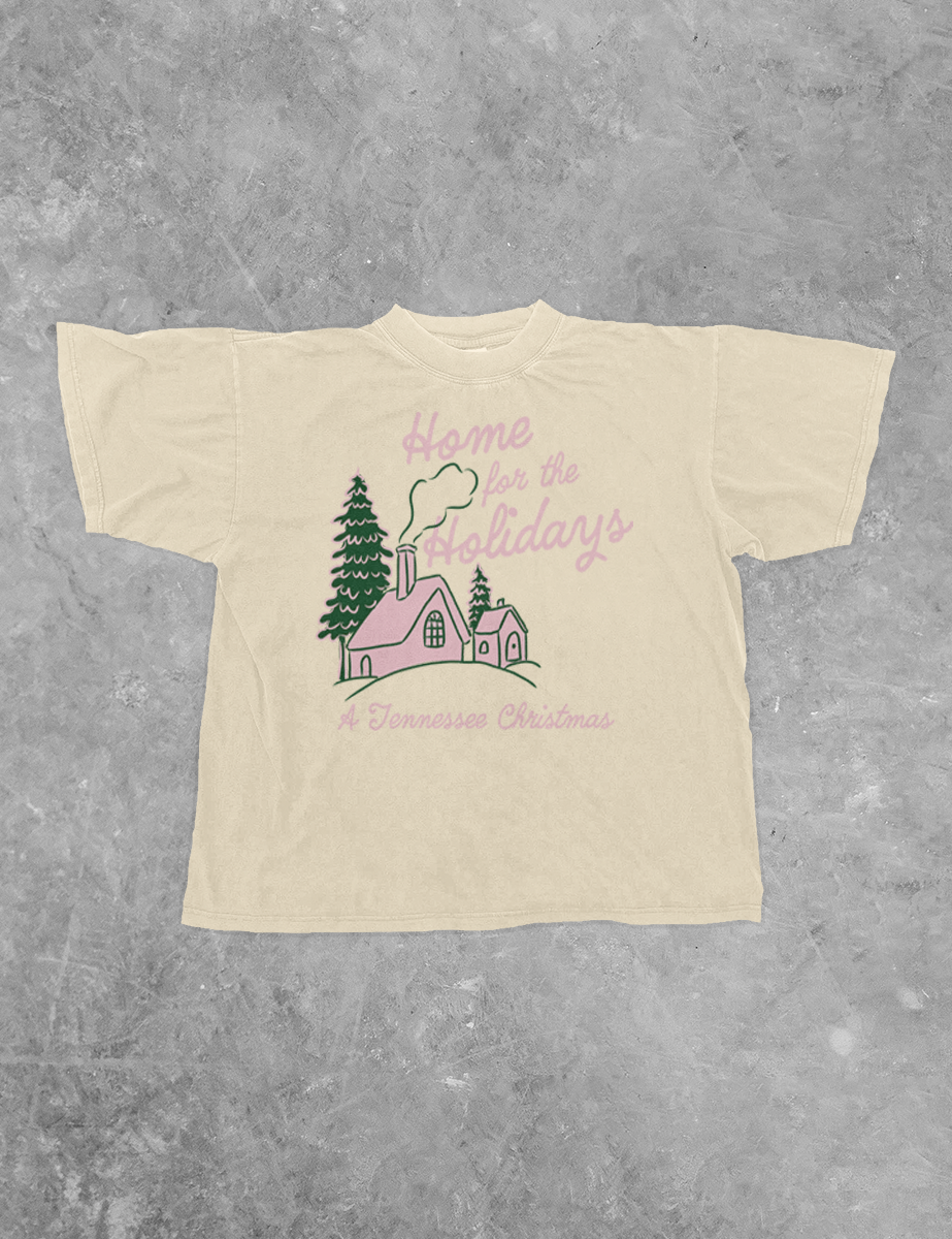 Underground Original Design: Home for the Holidays, TN Christmas Boxy Cotton T-Shirt