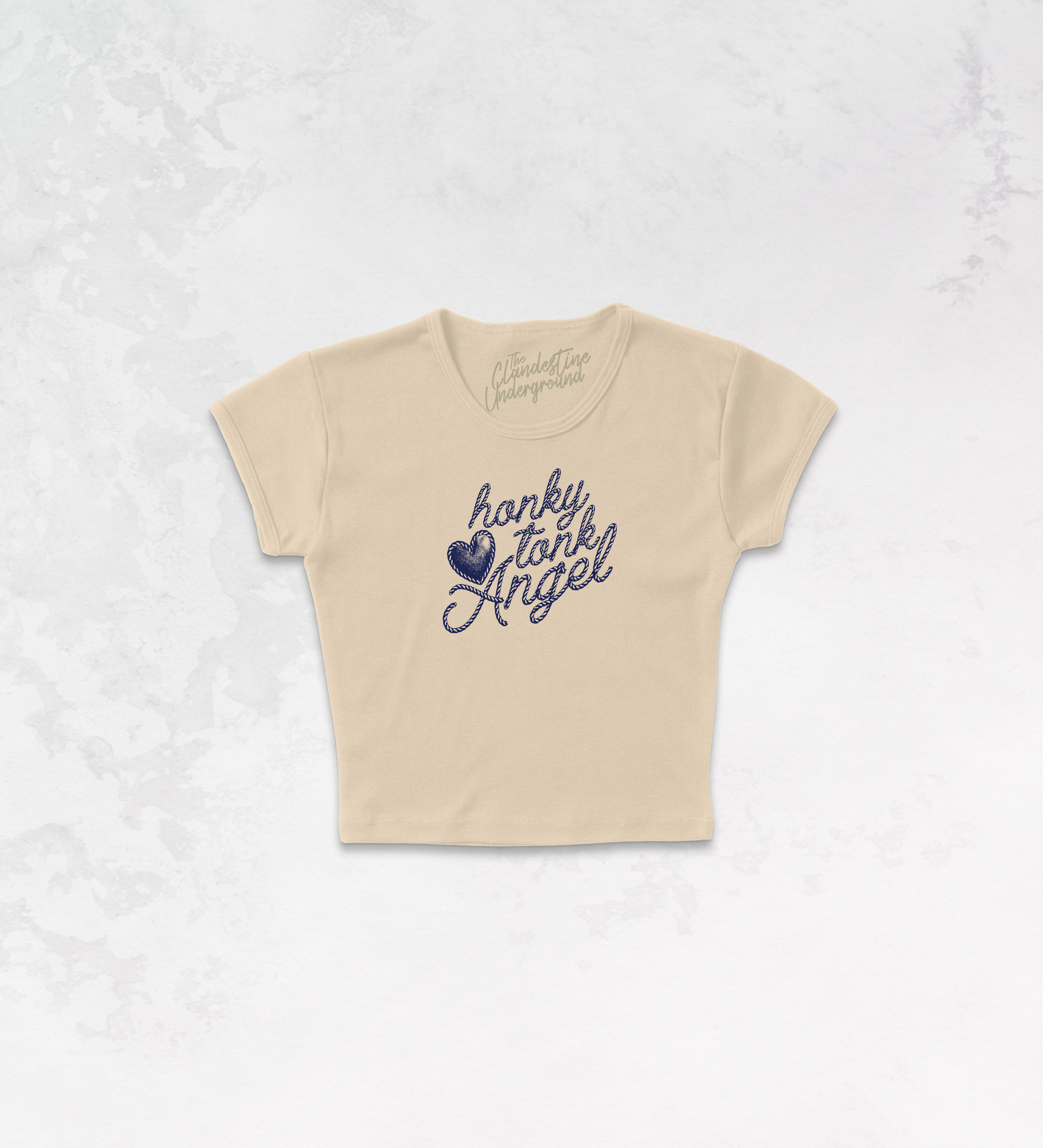 Underground Original Design: Honky Tonk Angel, Western Micro-Ribbed Baby Tee