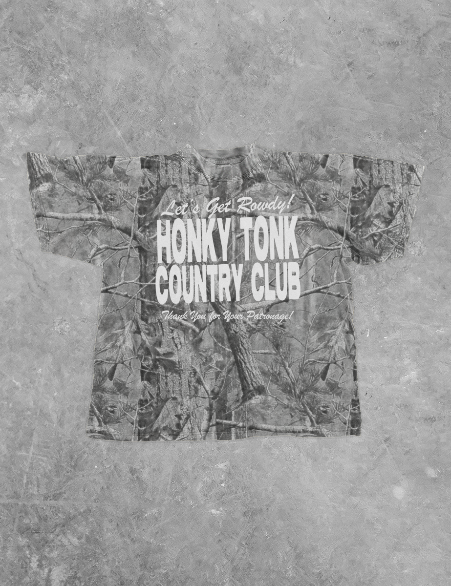 Underground Original Design:Honky Tonk Country Club, 90's Country Boxy Cotton TShirt