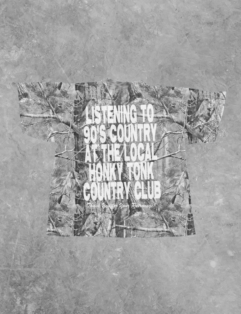 Underground Original Design:Honky Tonk Country Club, 90's Country Boxy Cotton TShirt