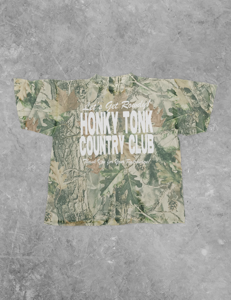Underground Original Design:Honky Tonk Country Club, 90's Country Boxy Cotton TShirt