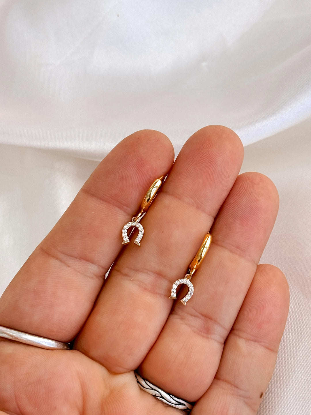 Gold Plated Mini Horseshoe Huggie Hoops