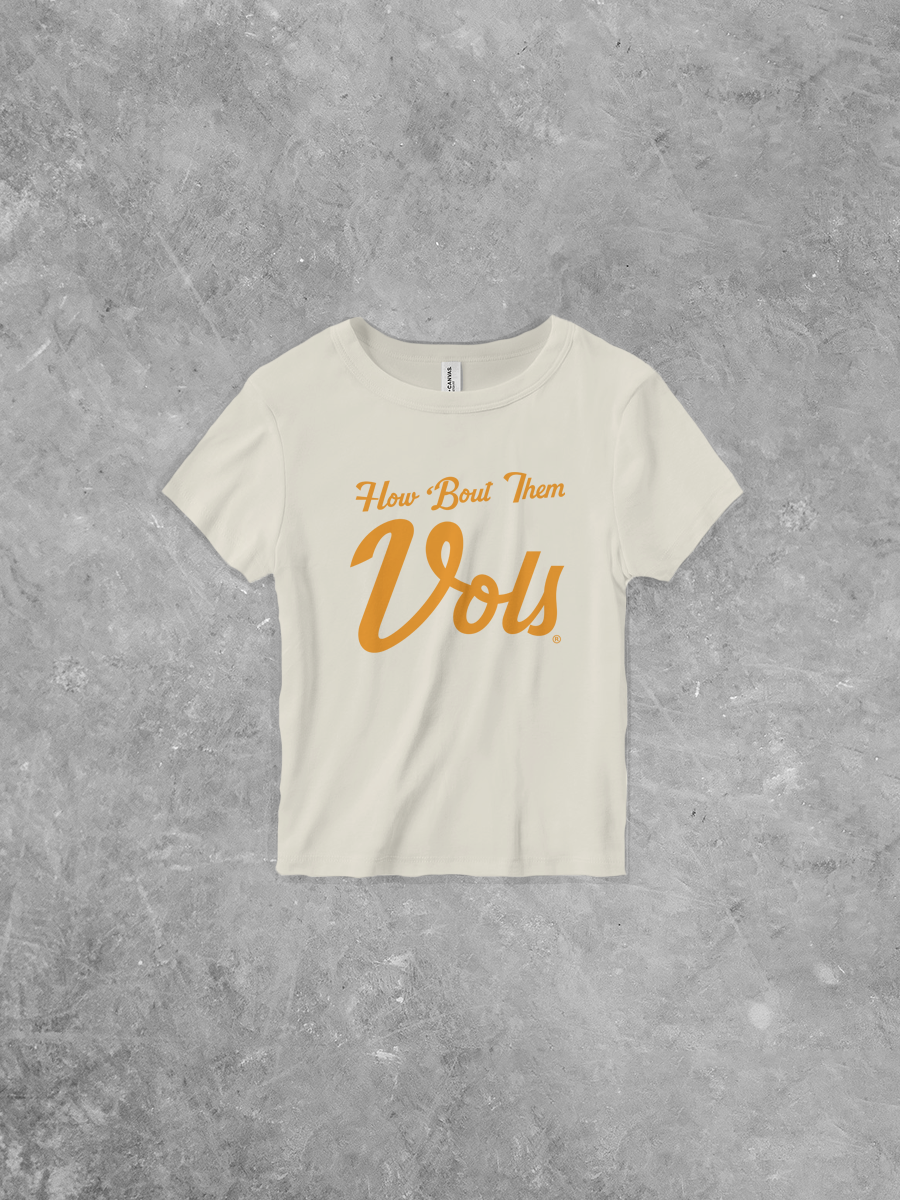 How 'Bout Them Vols Micro-Ribbed Bella Canvas Baby Tee