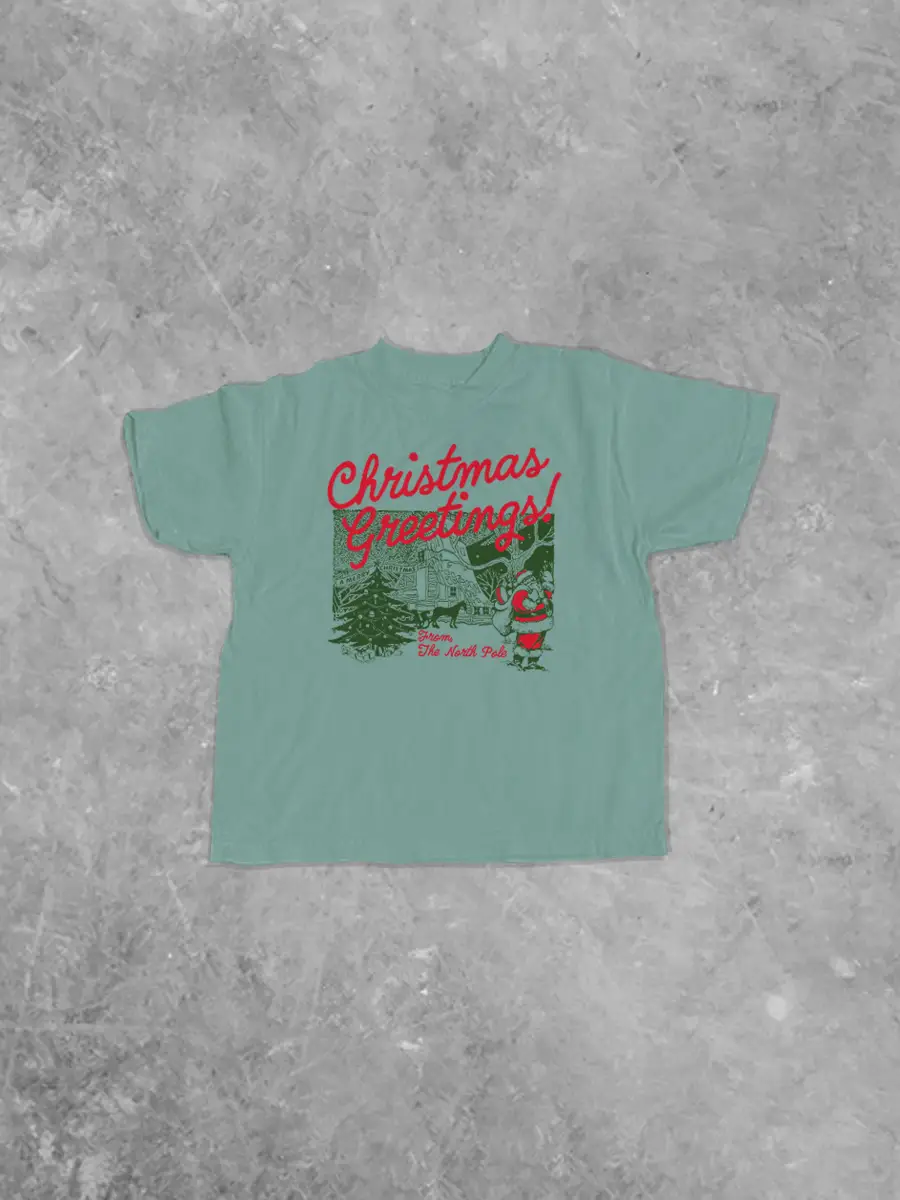 * KIDS * Christmas Greetings! Holiday Kids Boxy T-Shirt