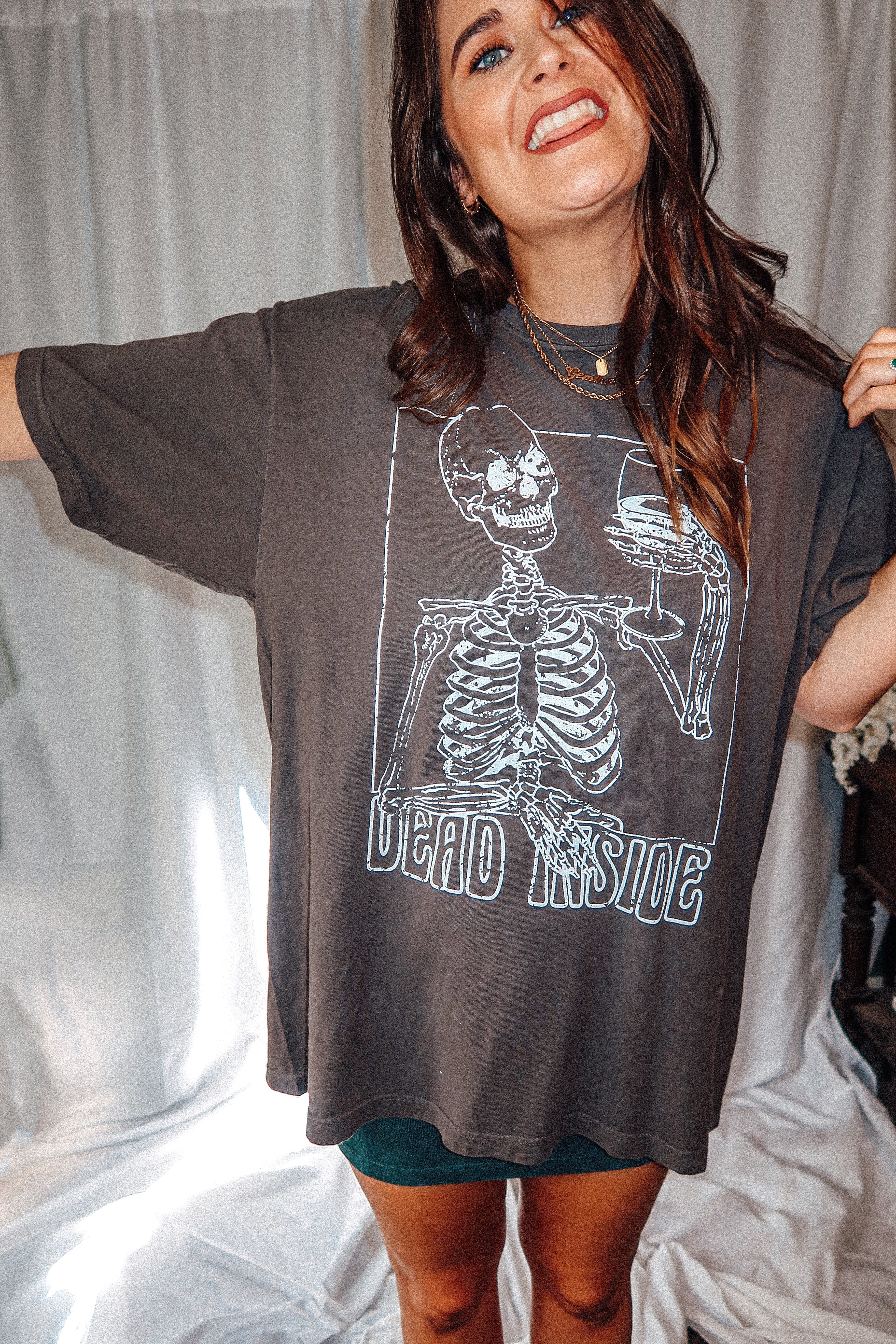 Underground Original Design: Dead Inside Skeleton Boxy Oversized TShirt