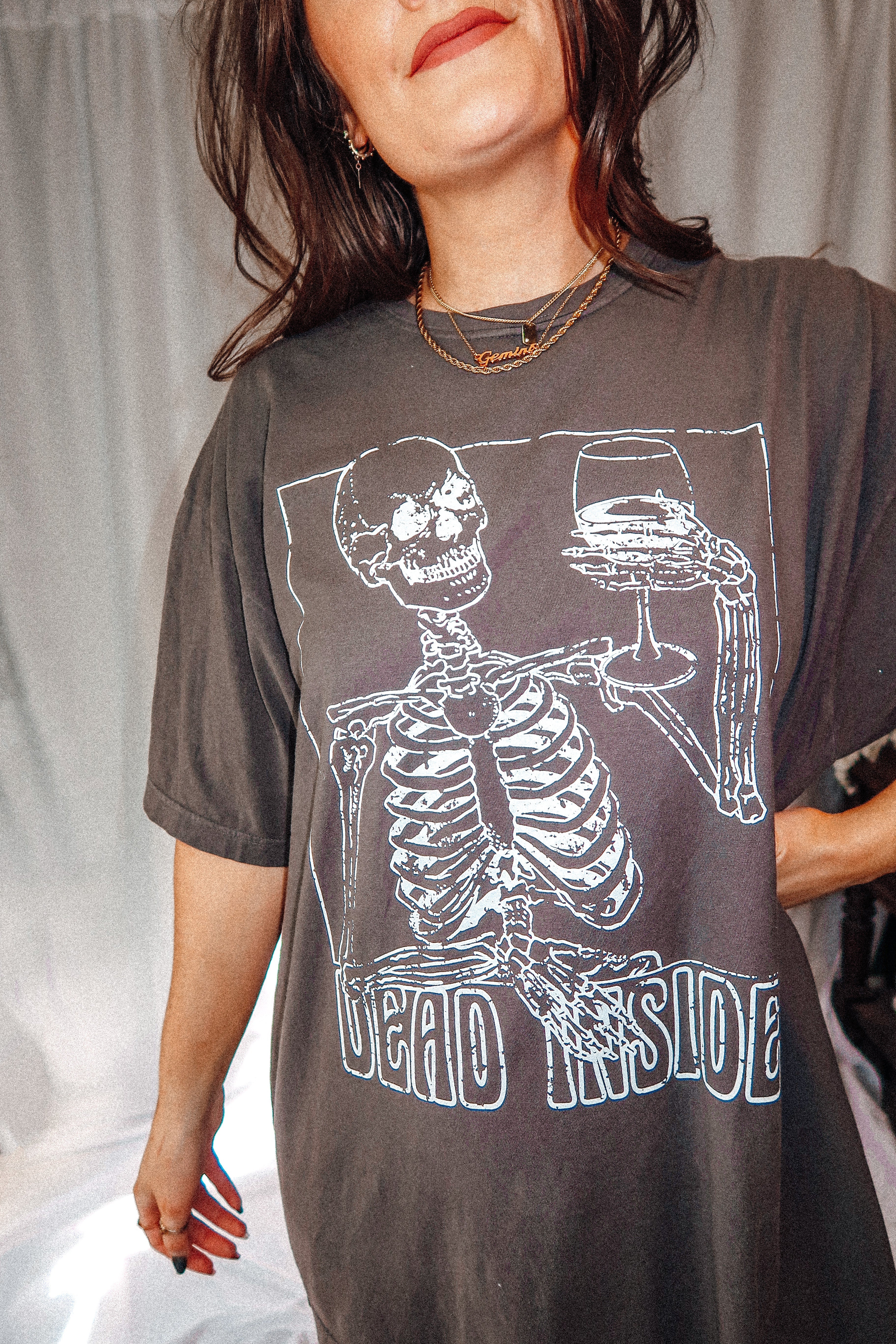 Underground Original Design: Dead Inside Skeleton Boxy Oversized TShirt