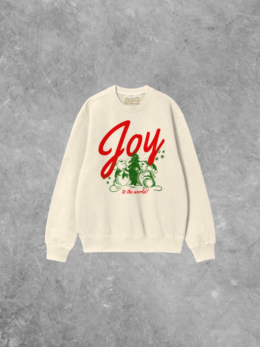 Underground Original Design: Joy to the world! Christmas Boxy Cotton Sweatshirt