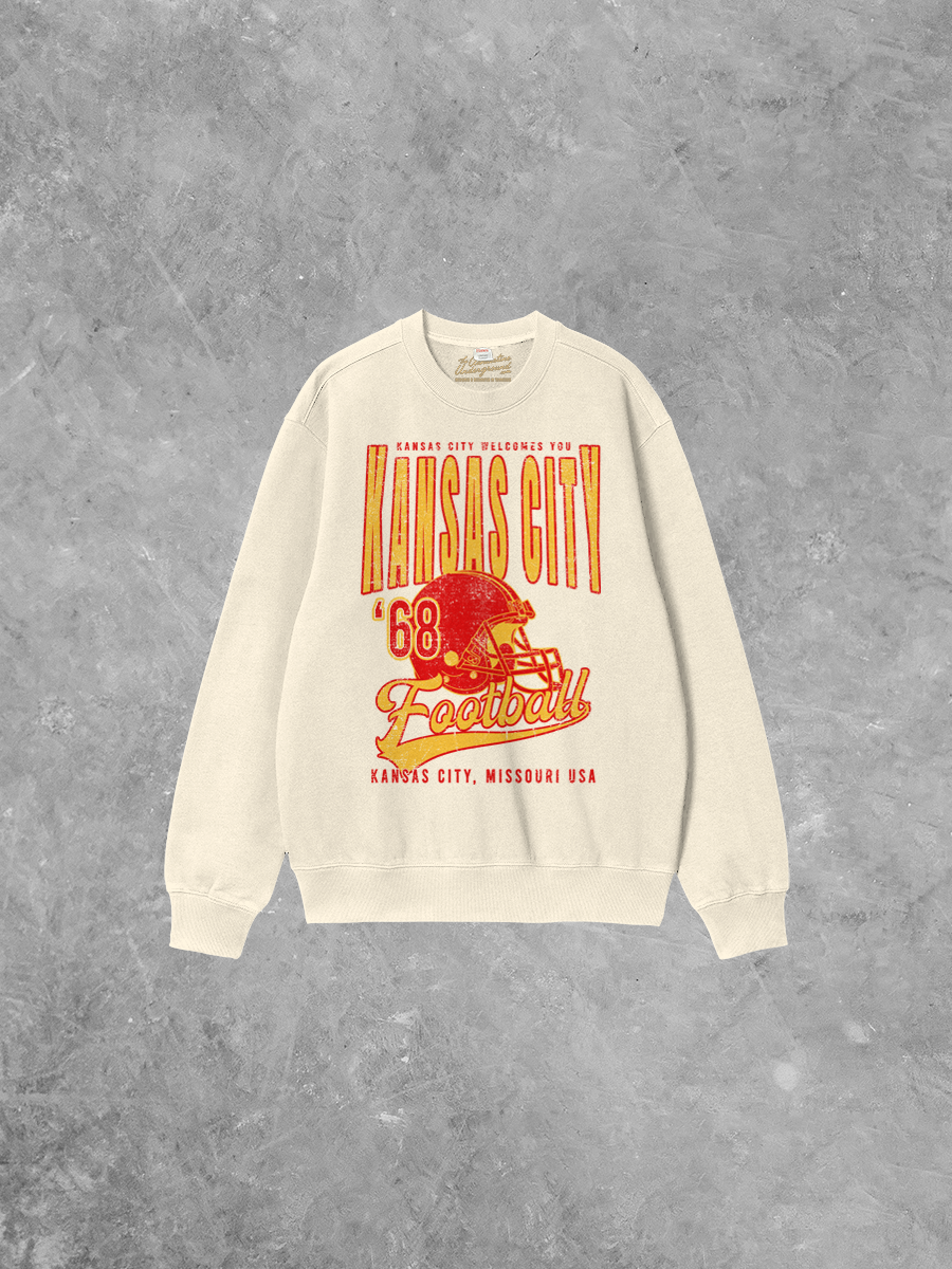 Underground Original Design: Kansas City Football Welcomes You Boxy Cotton Sweatshirt