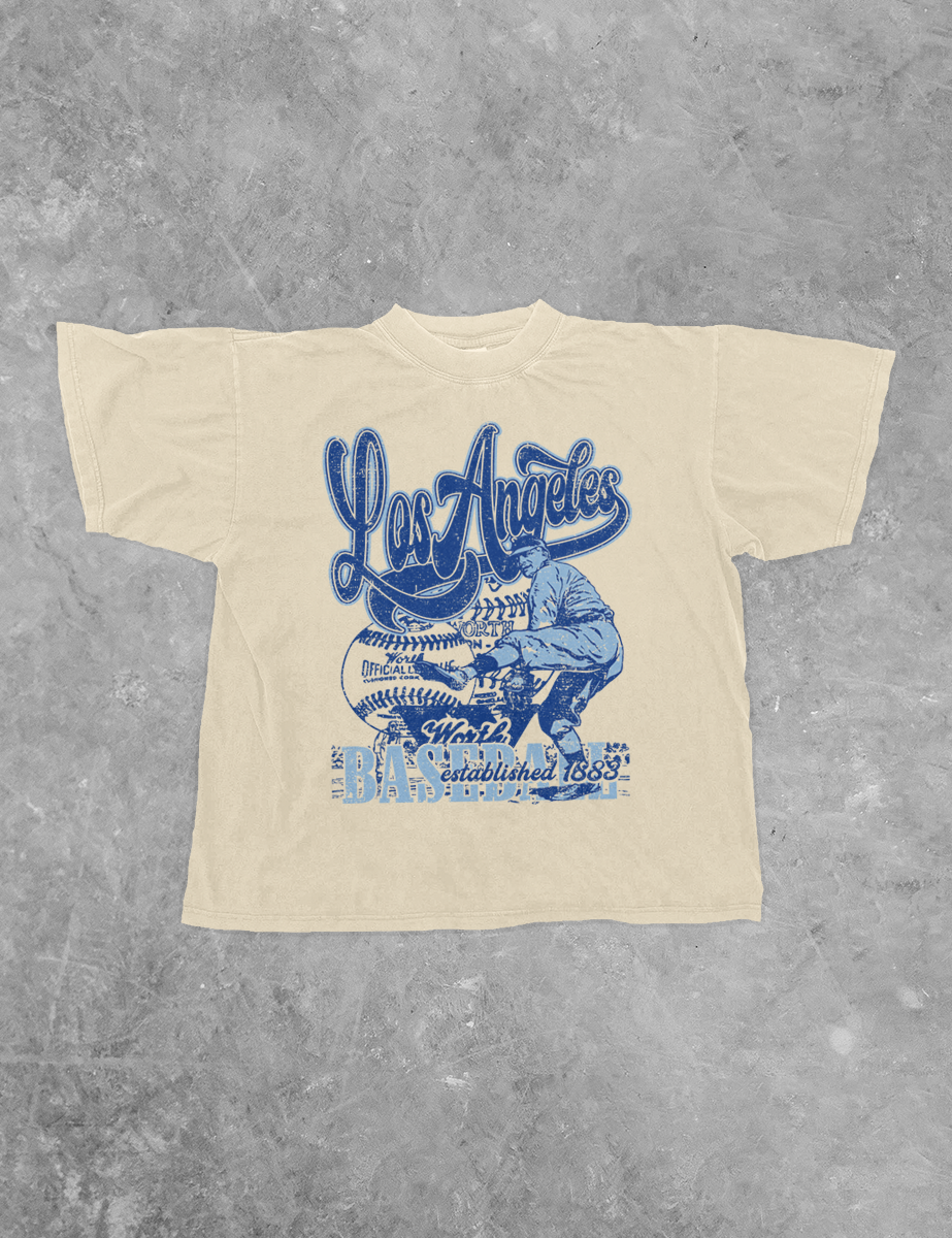 Underground Original Design: Los Angeles Baseball, 90's Boxy Cotton TShirt