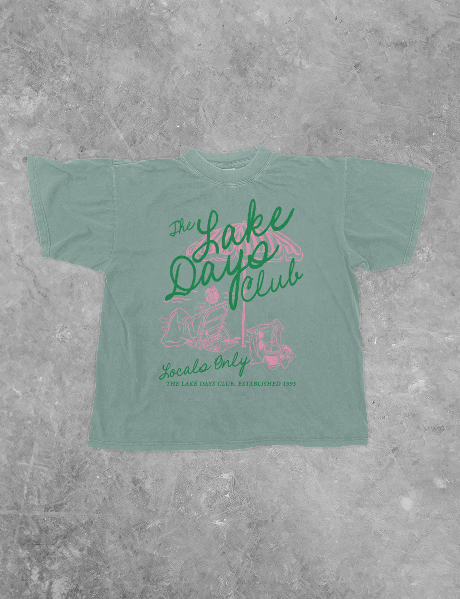 Underground Original Design: The Lake Days Club, Summer Boxy Cotton T-Shirt