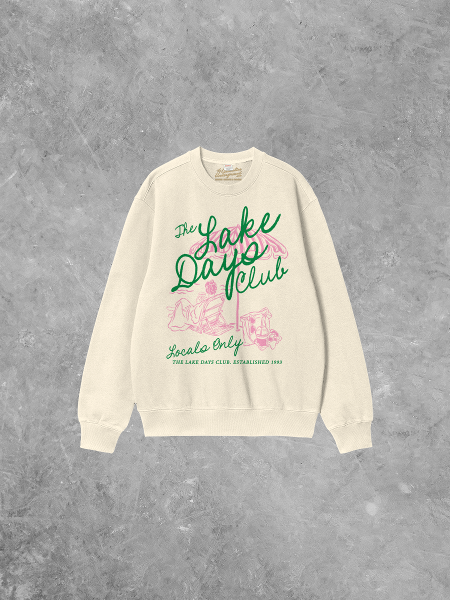 Underground Original Design: The Lake Days Club, Summer Boxy Cotton Sweatshirt