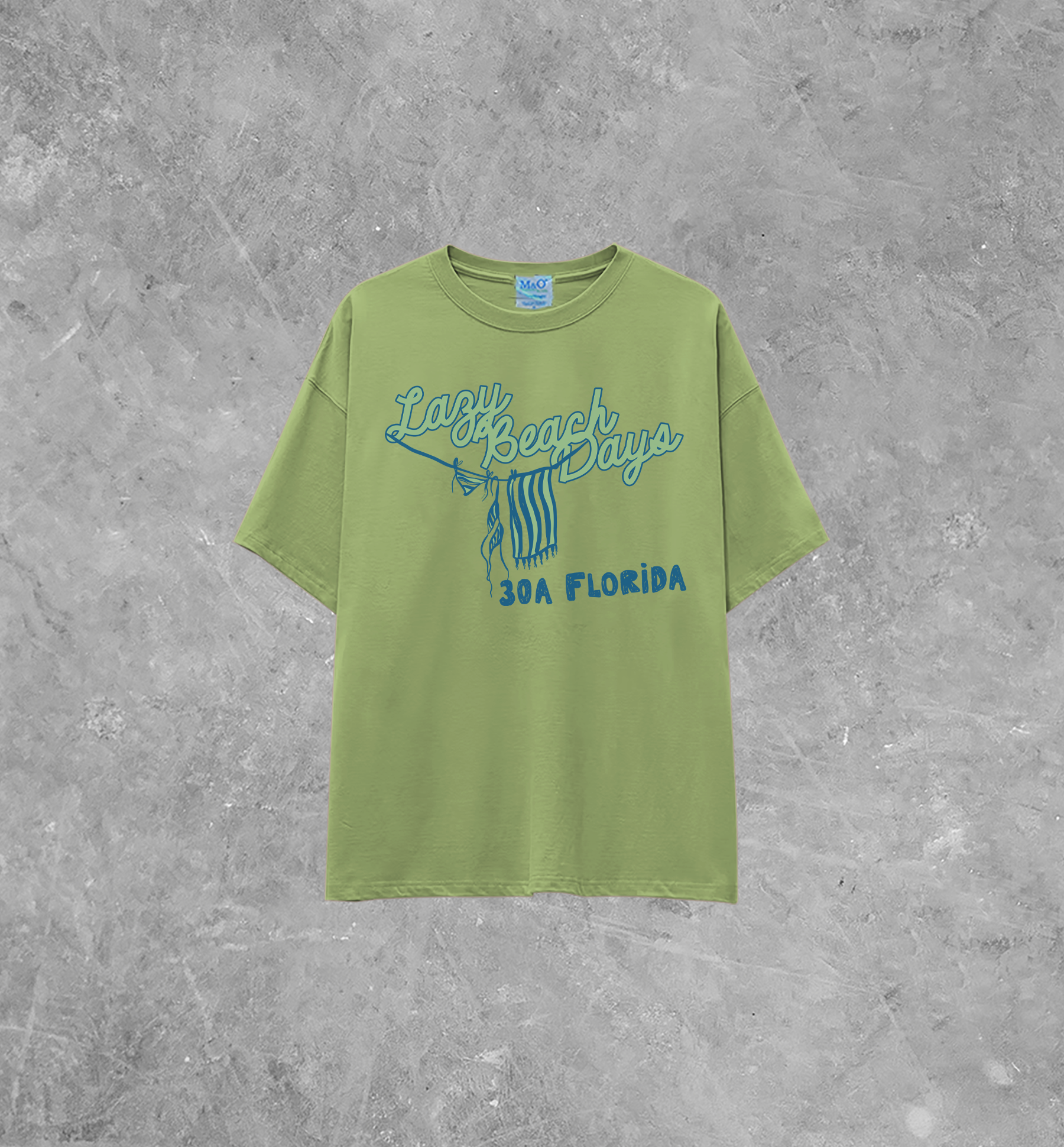 Underground Original Design: Lazy Beach Days, 30A Lightweight M&O Cotton T-Shirt