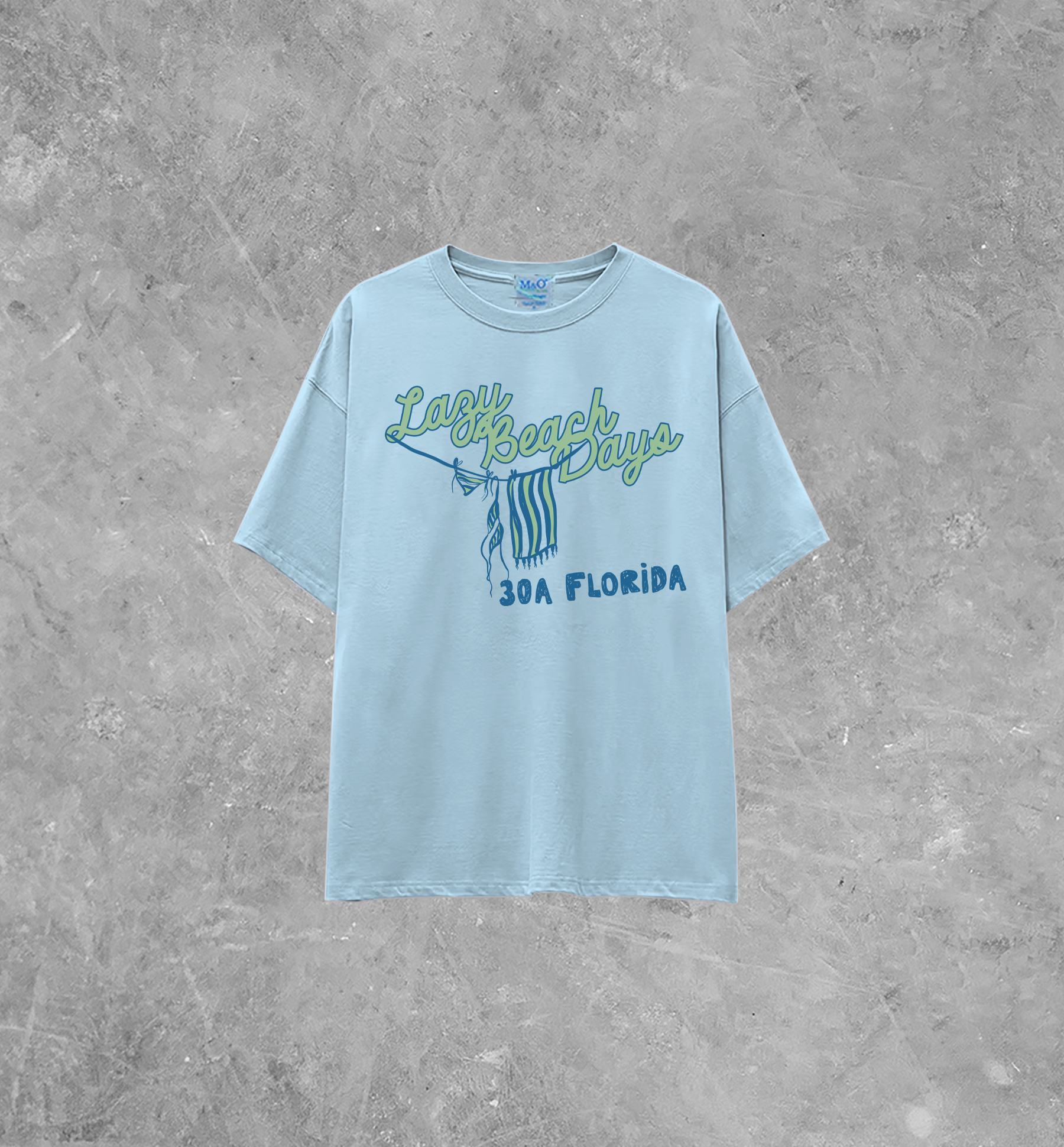 Underground Original Design: Lazy Beach Days, 30A Lightweight M&O Cotton T-Shirt