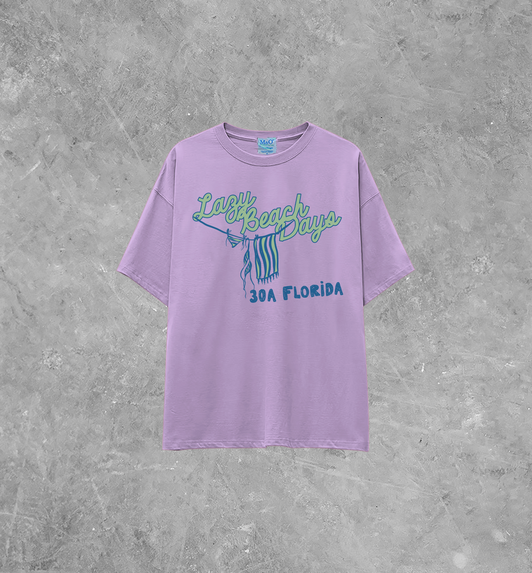 Underground Original Design: Lazy Beach Days, 30A Lightweight M&O Cotton T-Shirt