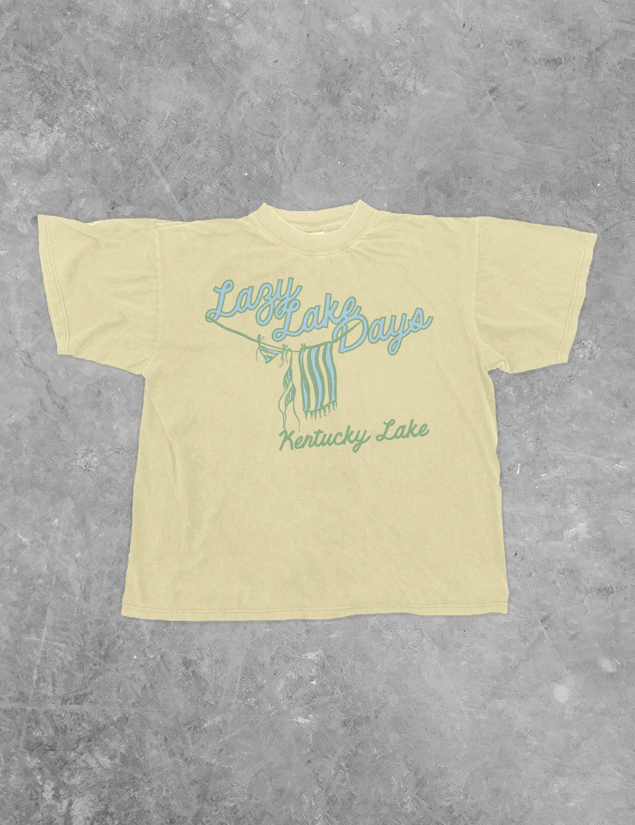 Lazy Lake Days, KY Lake Summer BC Boxy Cotton T-Shirt