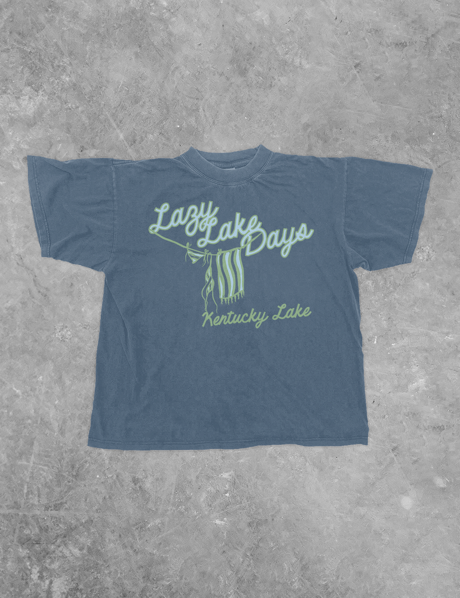 Lazy Lake Days, KY Lake Summer BC Boxy Cotton T-Shirt