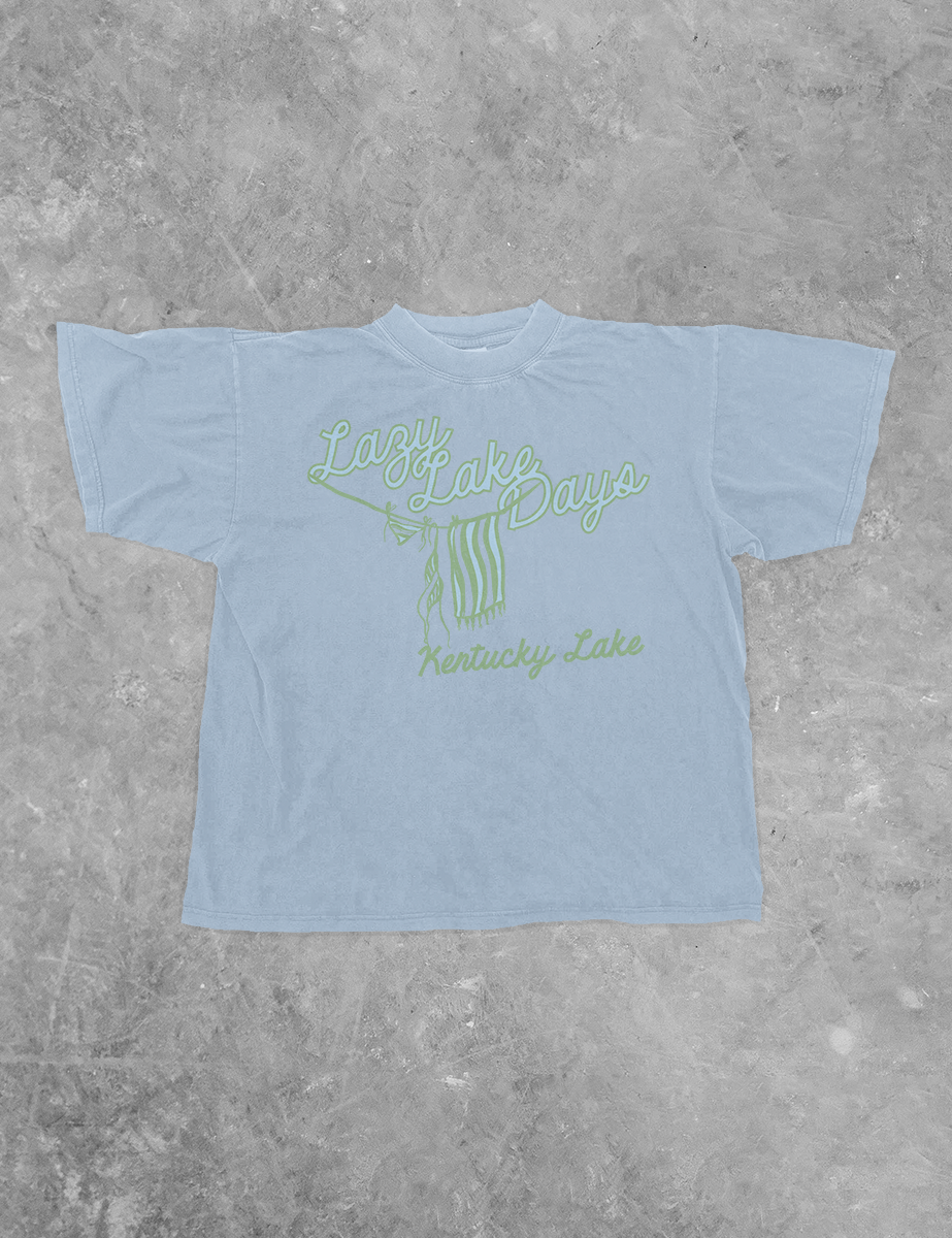 Lazy Lake Days, KY Lake Summer BC Boxy Cotton T-Shirt