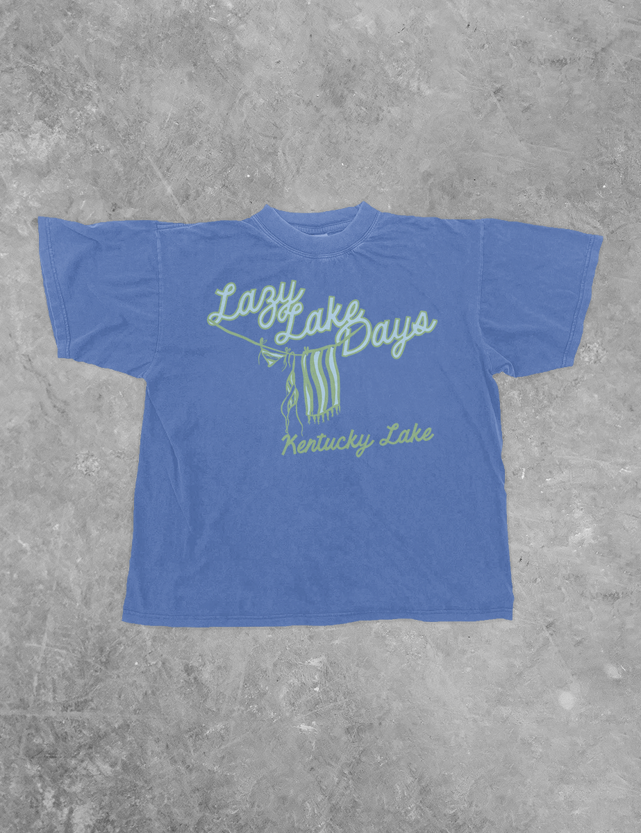 Lazy Lake Days, KY Lake Summer BC Boxy Cotton T-Shirt