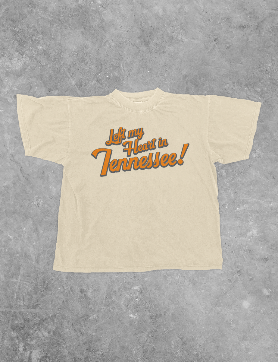 Underground Original Design: Left My Heart in Tennessee, Country Boxy Cotton TShirt