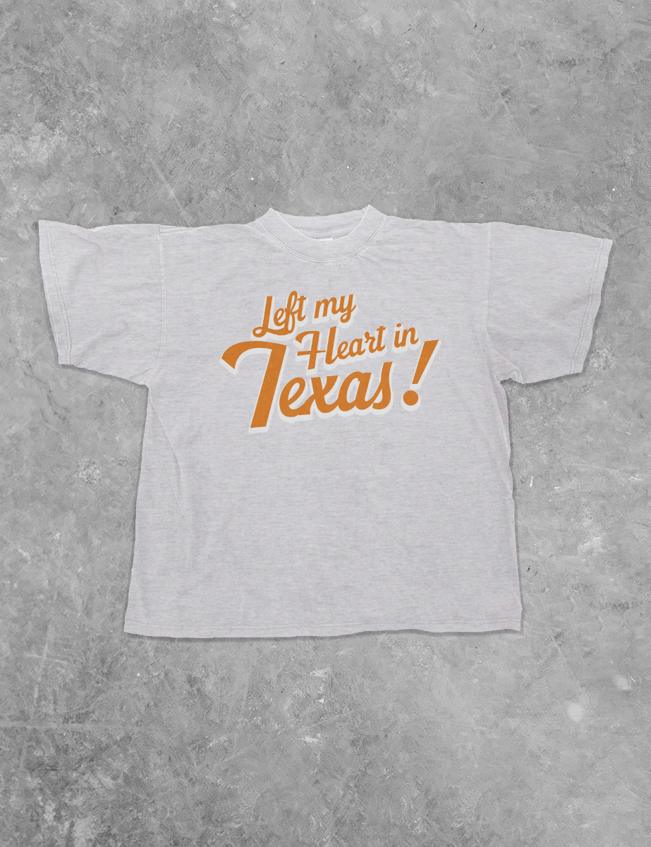 Underground Original Design: Left My Heart in Texas Boxy Cotton TShirt