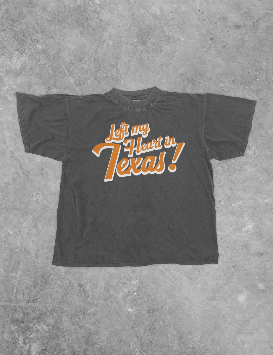 Underground Original Design: Left My Heart in Texas Boxy Cotton TShirt