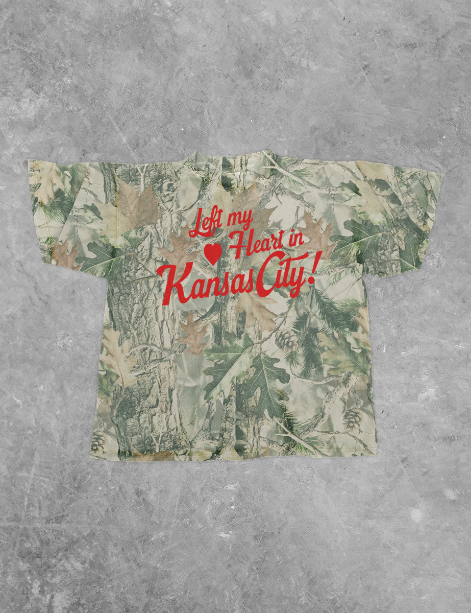 Underground Original Design: Camo Left My Heart in Kansas City Boxy Cotton TShirt