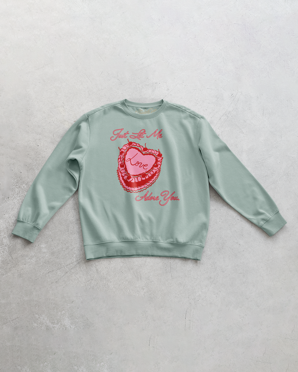Underground Original Design: Let Me Adore You, Heart Cake Oversized 90's Sweatshirt