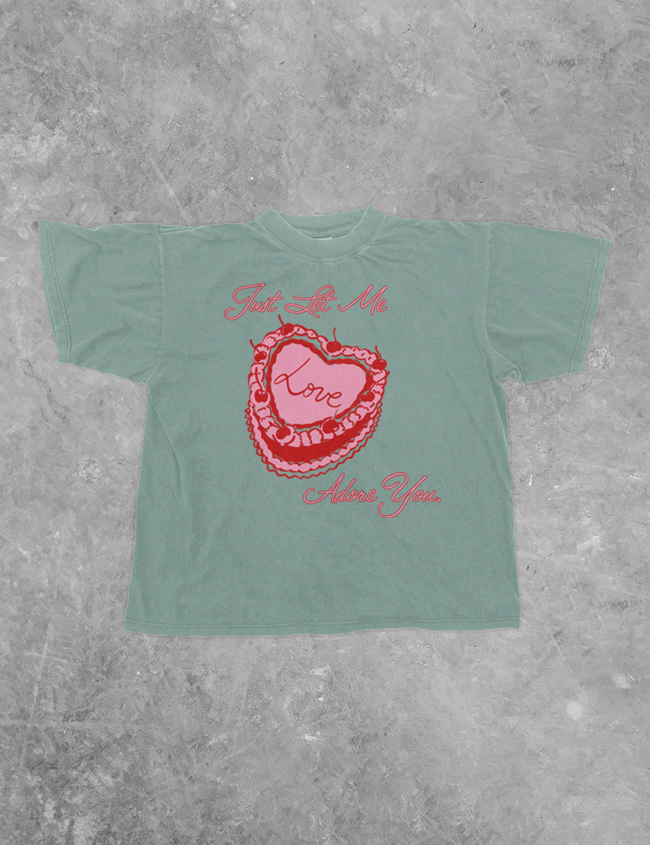 Underground Original Design: Let Me Adore You, Heart Cake Boxy Cotton TShirt