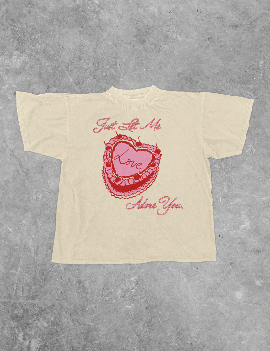 Underground Original Design: Let Me Adore You, Heart Cake Boxy Cotton TShirt