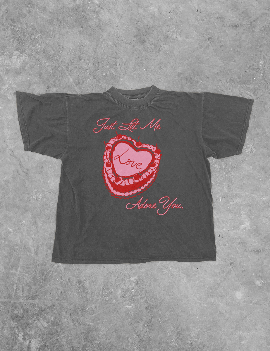 Underground Original Design: Let Me Adore You, Heart Cake Boxy Cotton TShirt