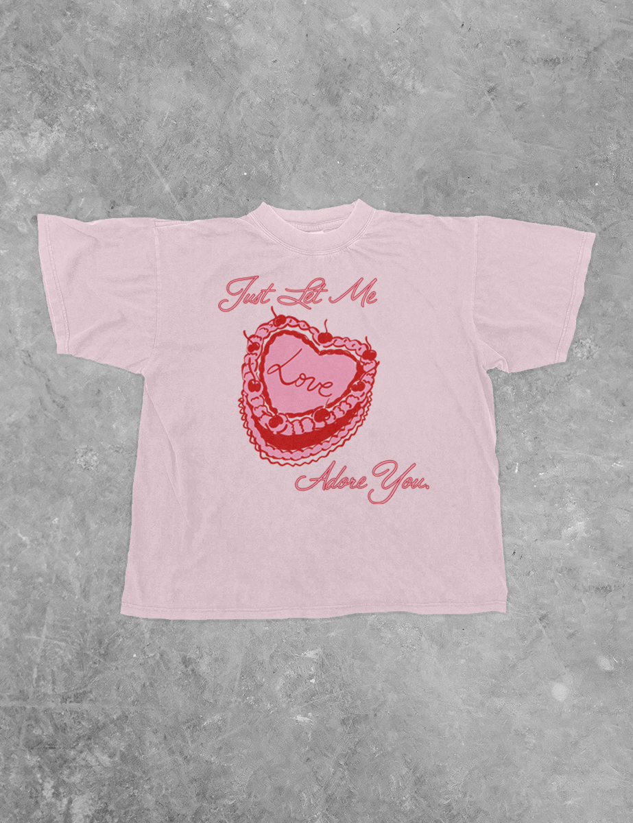 Underground Original Design: Let Me Adore You, Heart Cake Boxy Cotton TShirt