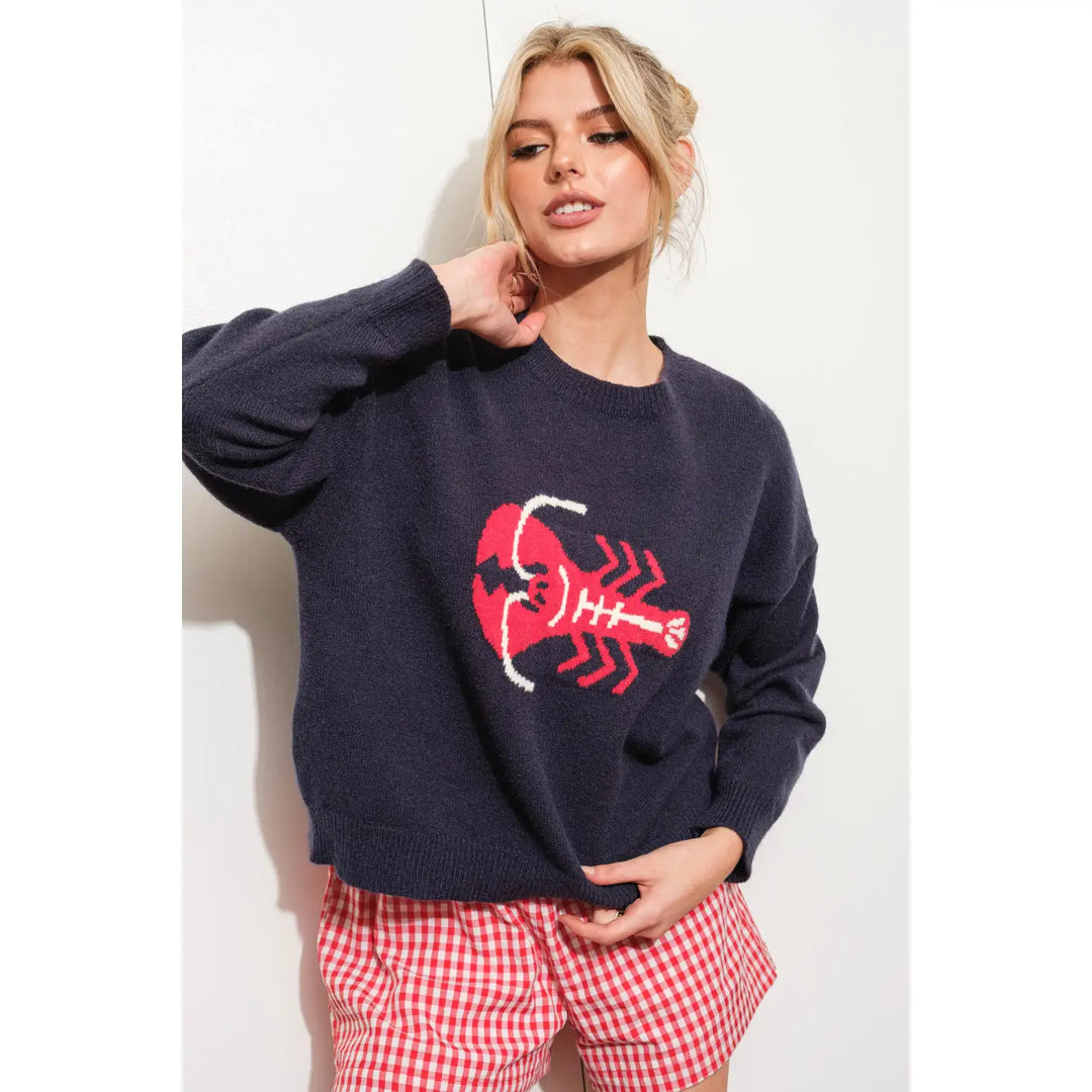 Lobster Motif Comfy Sweater