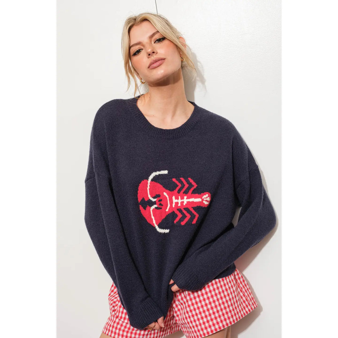 Lobster Motif Comfy Sweater