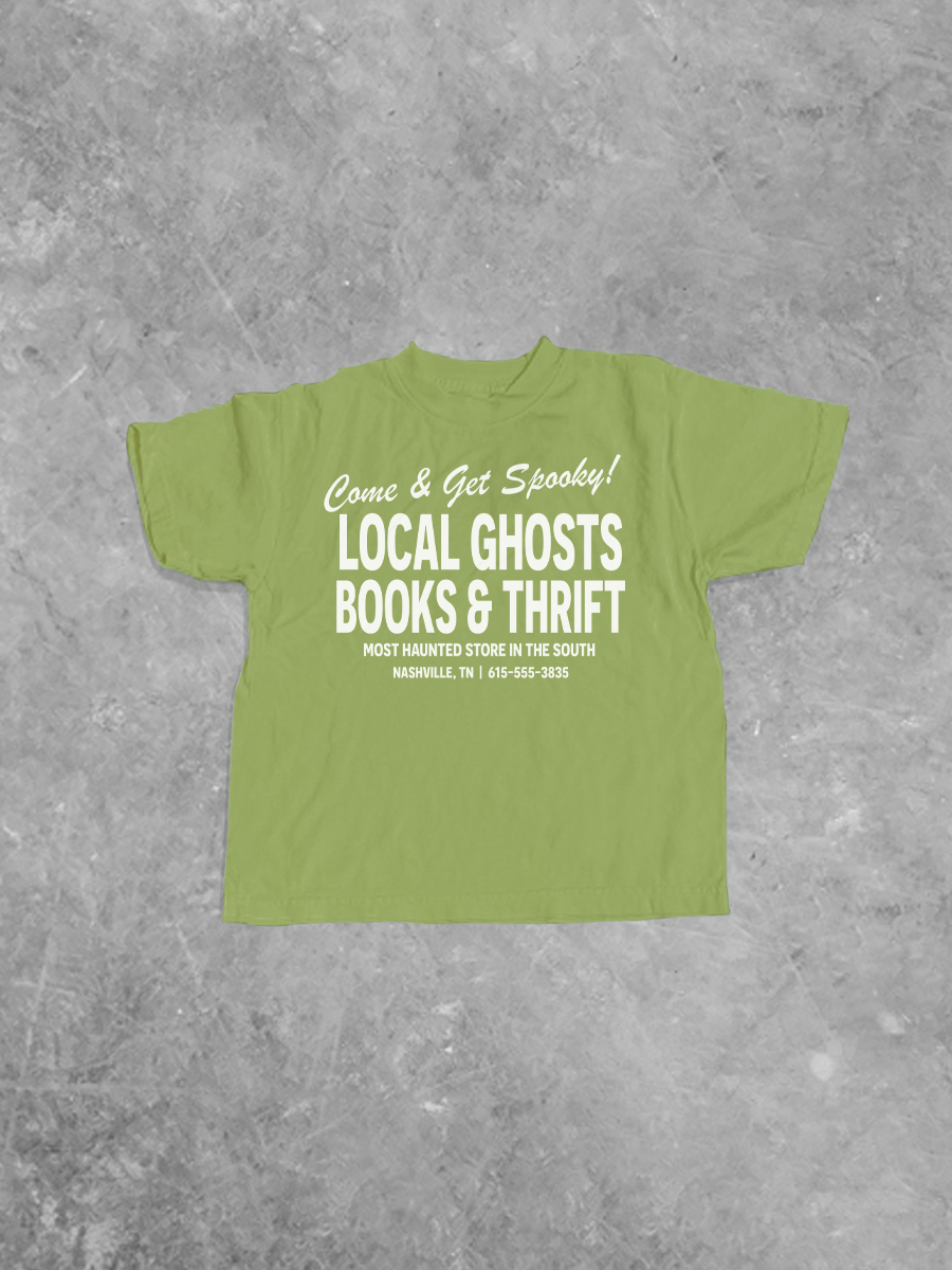 * KIDS * Local Ghosts Books & Thrift, Halloween Boxy Kids T-Shirt