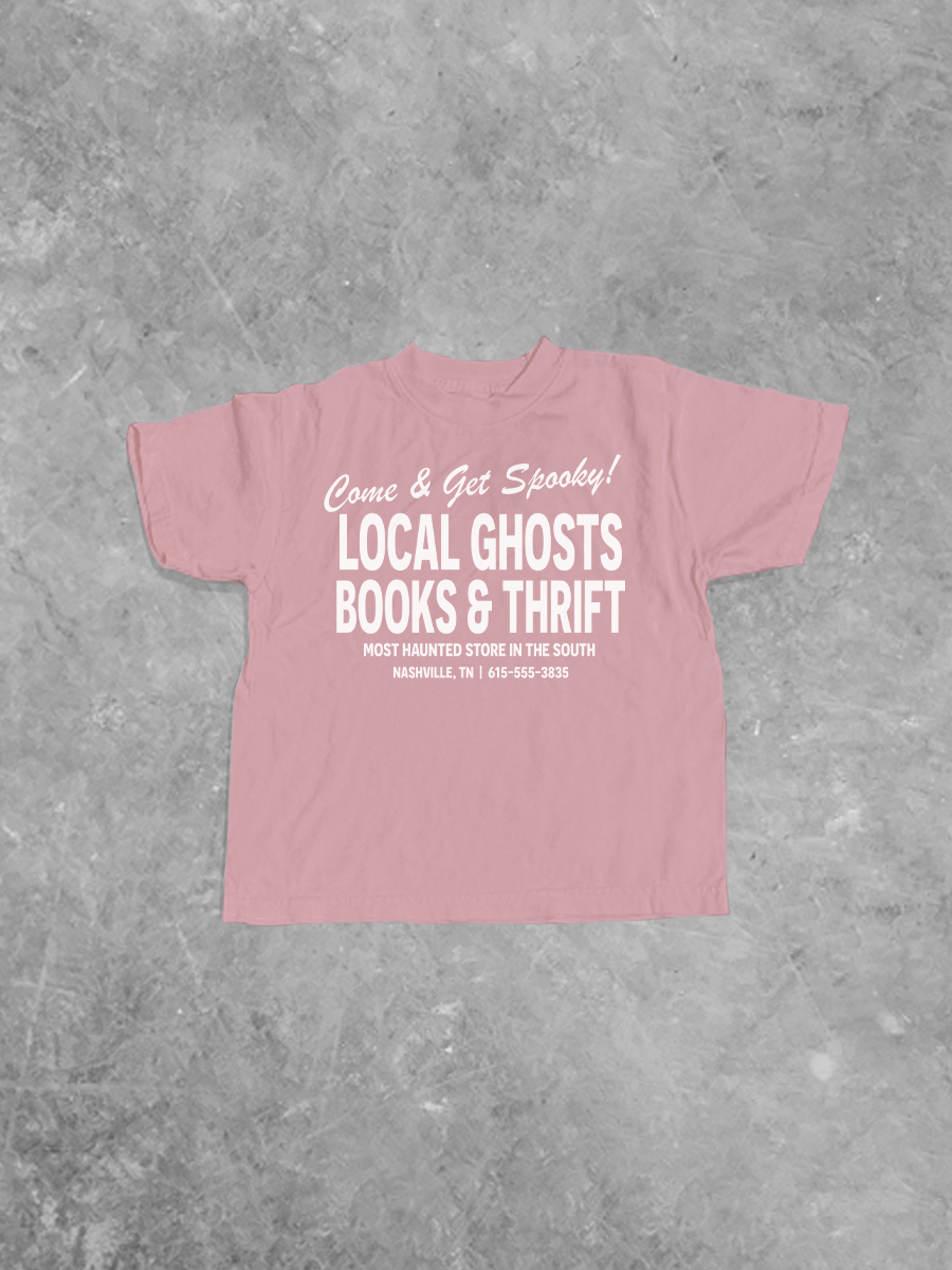 * KIDS * Local Ghosts Books & Thrift, Halloween Boxy Kids T-Shirt