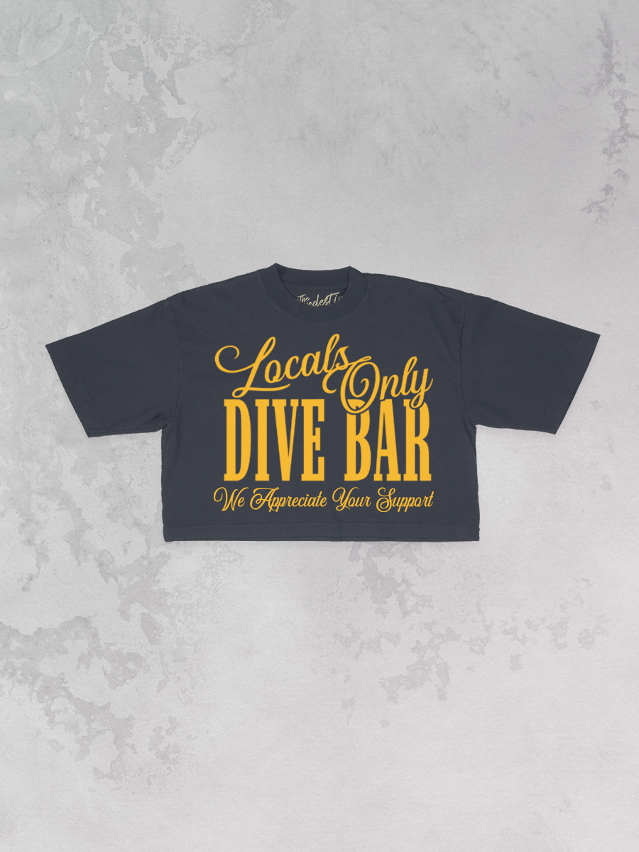 Underground Original Design: Locals Only Dive Bar Cropped TShirt