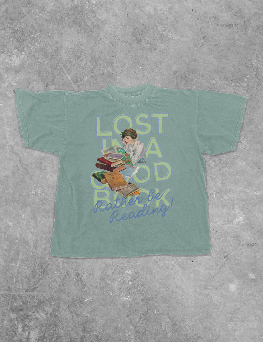 Underground Original Design: Lost in a Good Book Boxy Cotton T-Shirt