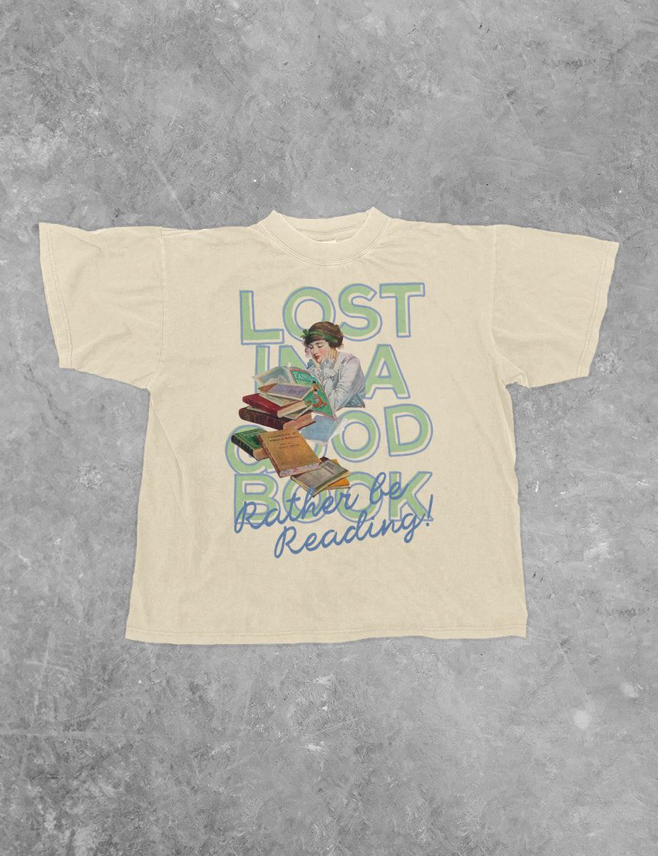 Underground Original Design: Lost in a Good Book Boxy Cotton T-Shirt