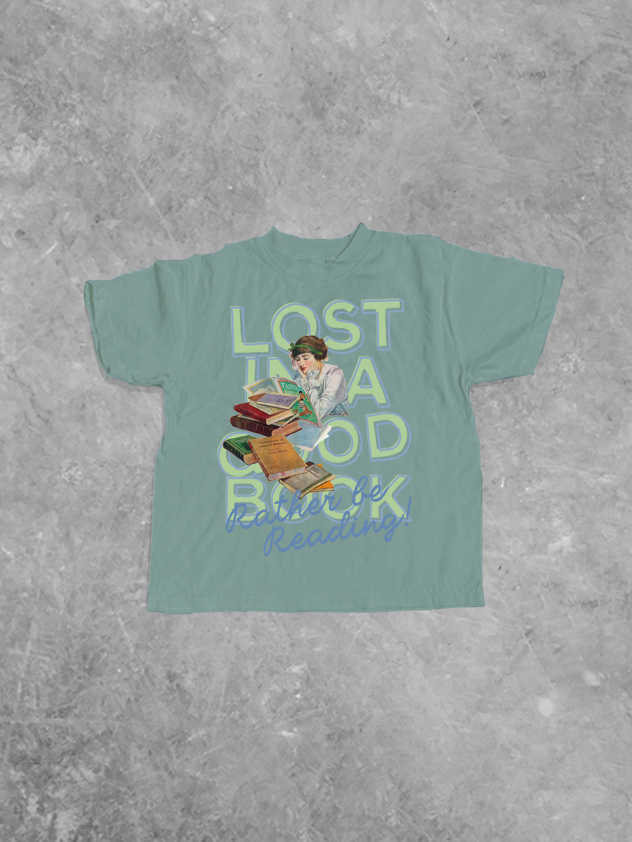 * KIDS * Lost in a Good Book, Book Lovers Kids Boxy T-Shirt