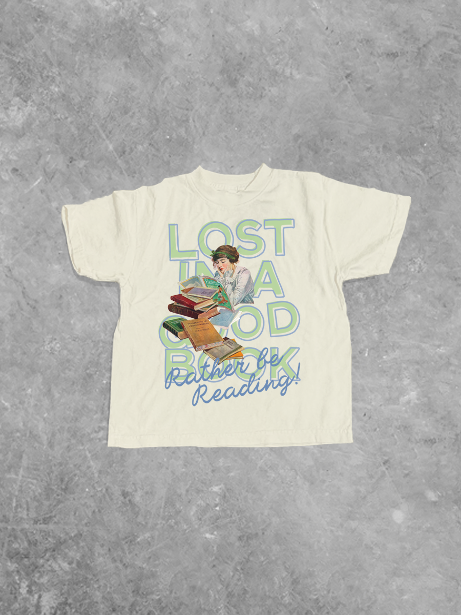 * KIDS * Lost in a Good Book, Book Lovers Kids Boxy T-Shirt