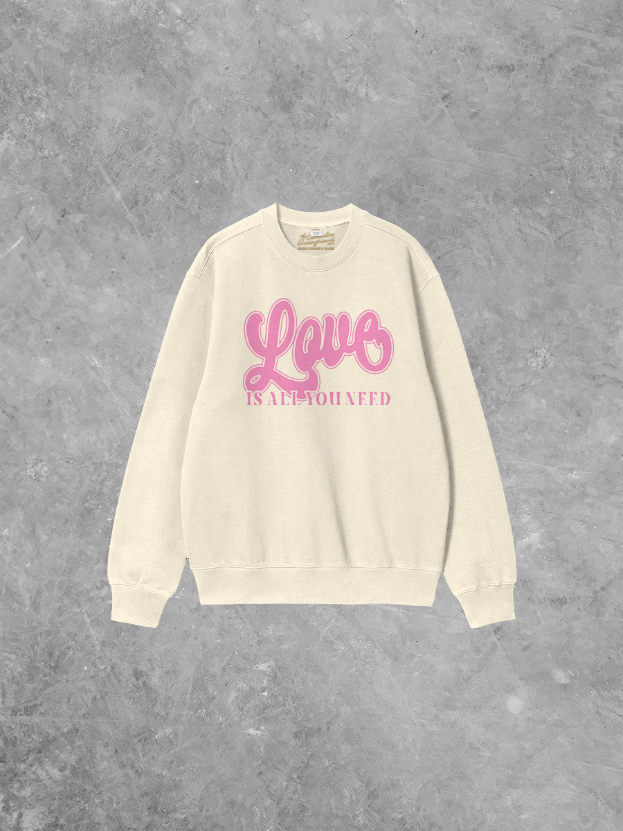 Underground Original Design: Love Is All You Need Boxy Cotton Sweatshirt