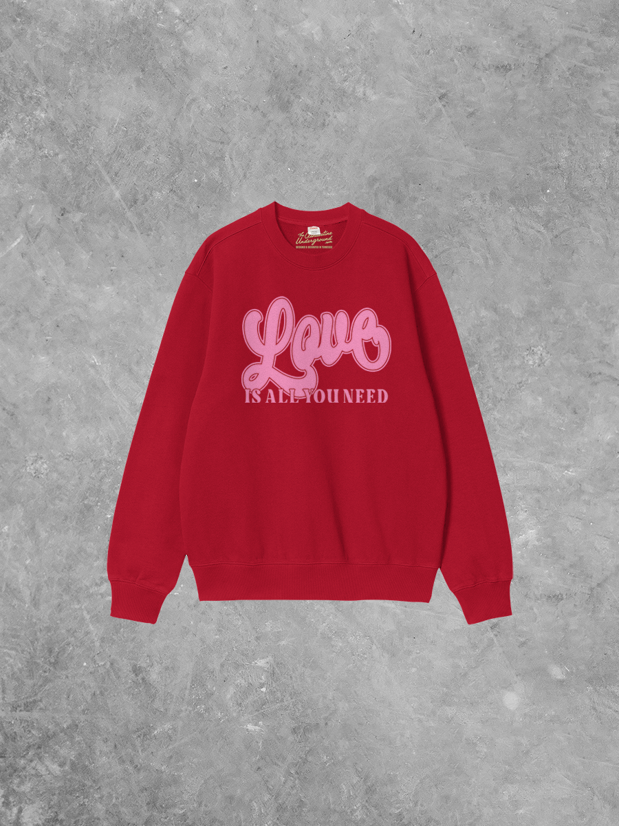 Underground Original Design: Love Is All You Need Boxy Cotton Sweatshirt