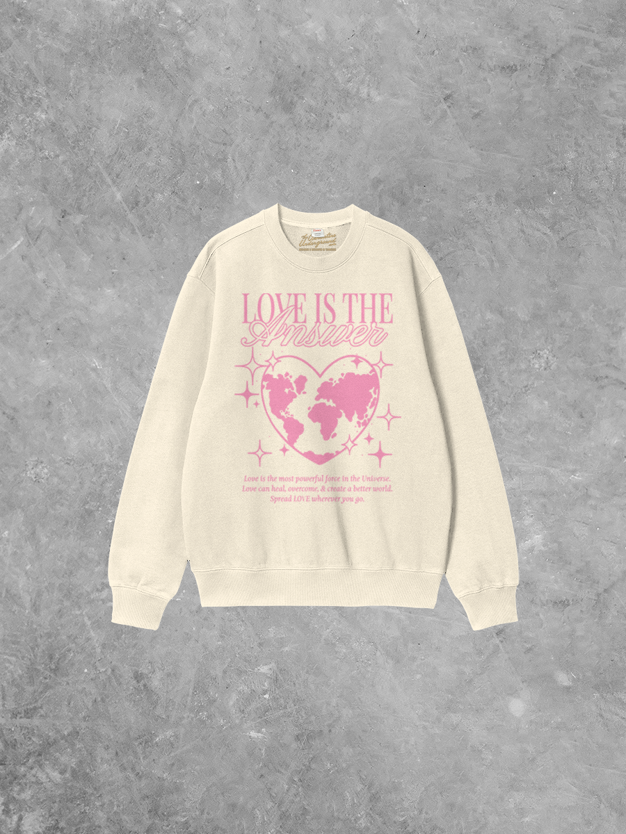 Underground Original Design: Love is the Answer Boxy Cotton Sweatshirt