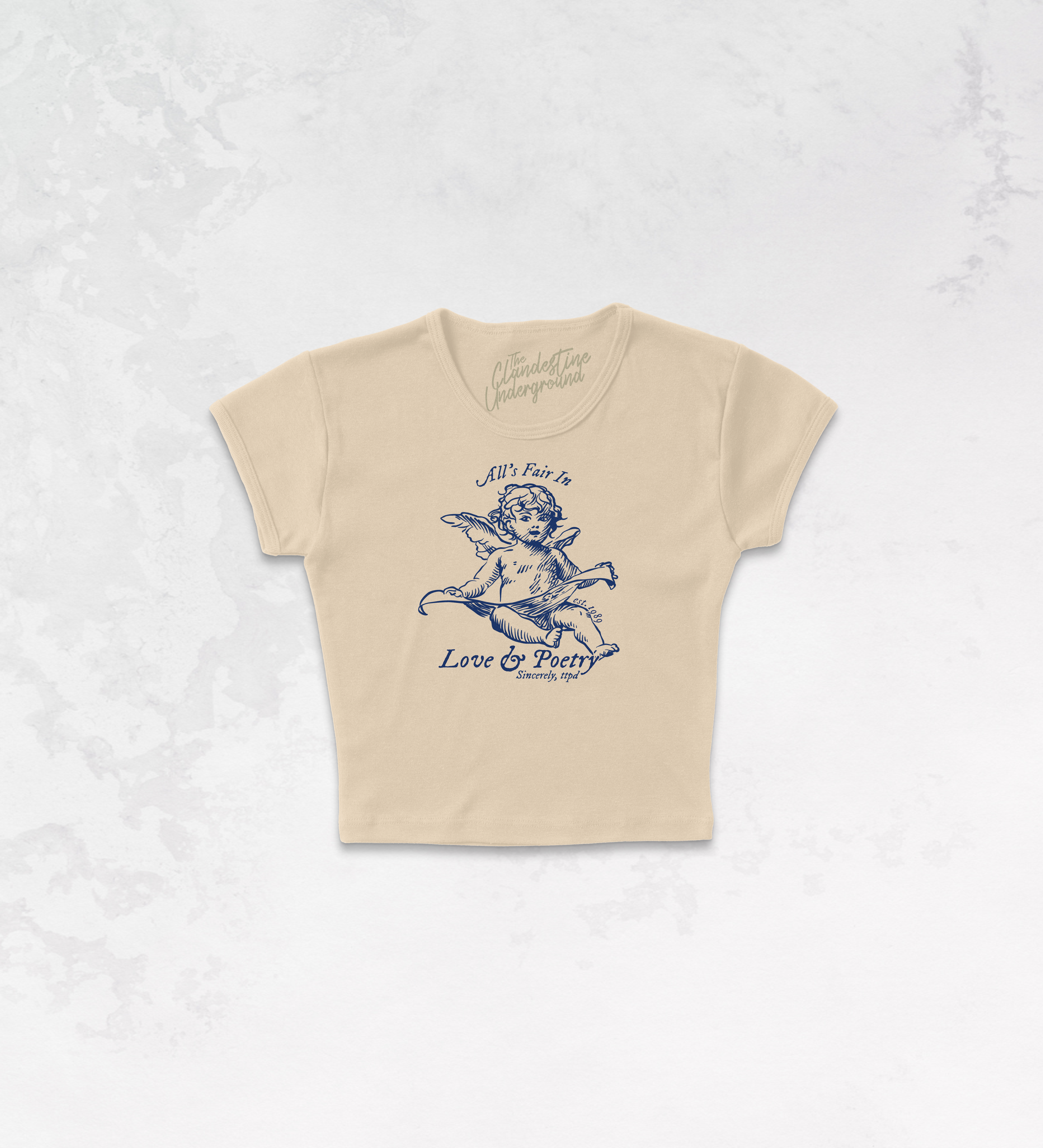 Underground Original Design: All's Fair in Love & Poetry Micro-Ribbed Baby Tee