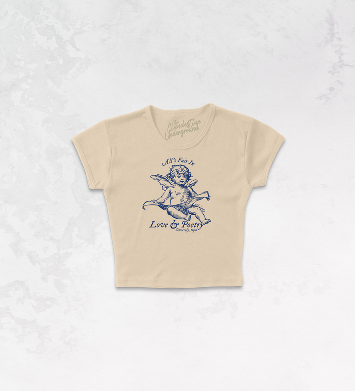 Underground Original Design: All's Fair in Love & Poetry Micro-Ribbed Baby Tee