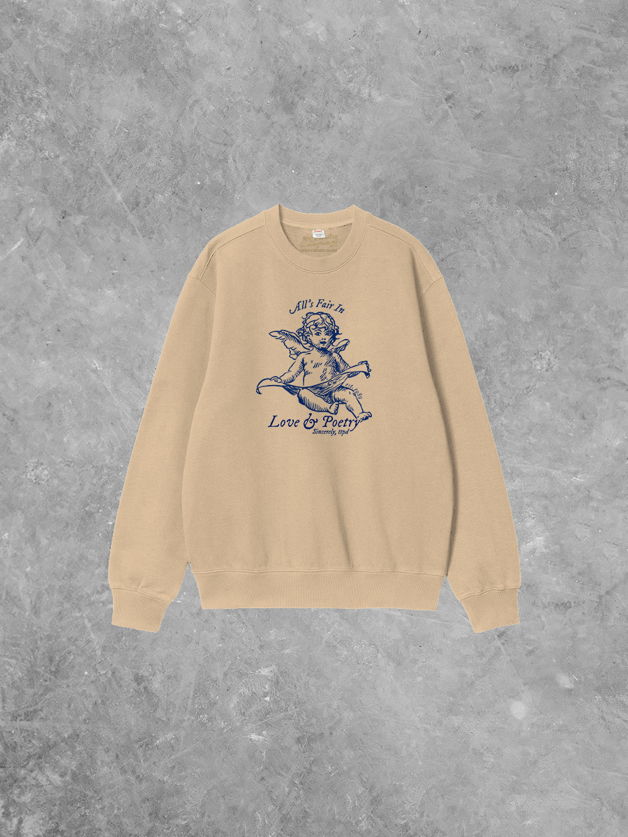 Underground Original Design: All's Fair in Love & Poetry Boxy Cotton Sweatshirt