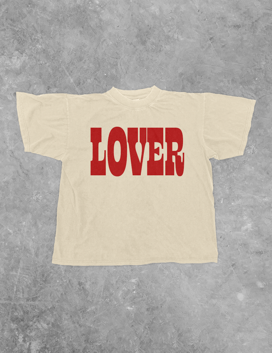 Underground Original Design: LOVER, PUFF Block Letter Boxy Cotton TShirt