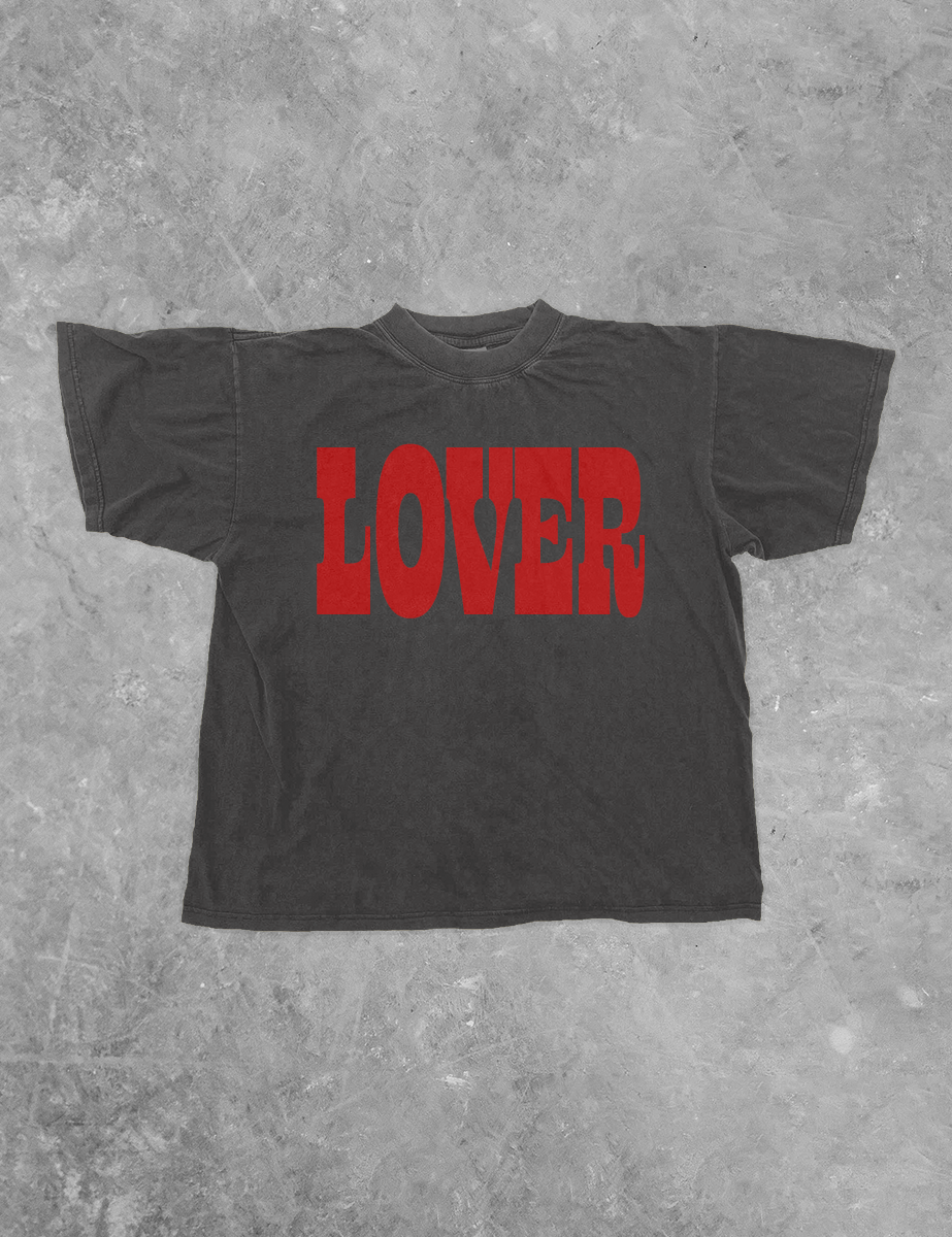 Underground Original Design: LOVER, PUFF Block Letter Boxy Cotton TShirt