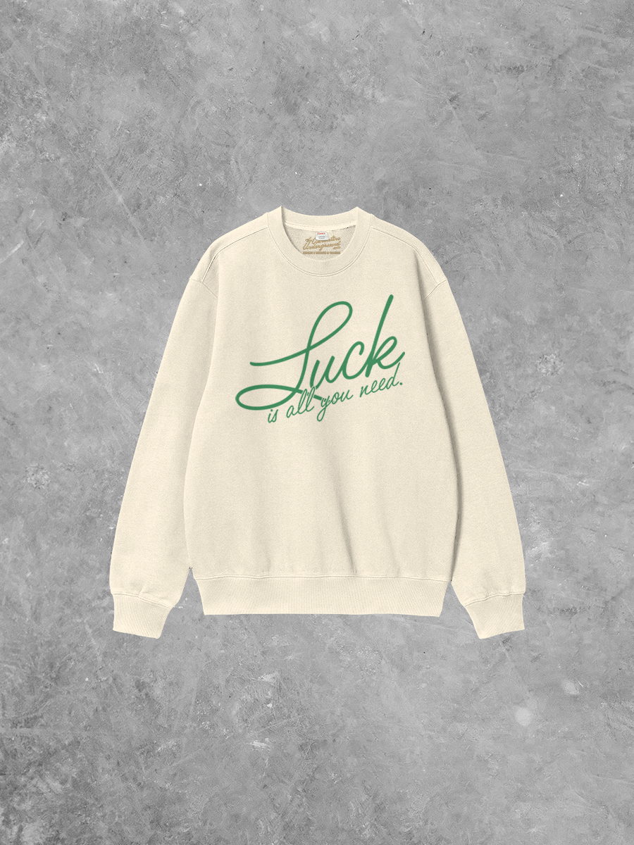 Underground Original Design: Luck Is All You Need Boxy Cotton Sweatshirt
