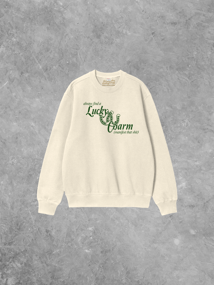 Underground Original Design: Lucky Charm, St. Patty's Boxy Cotton Sweatshirt
